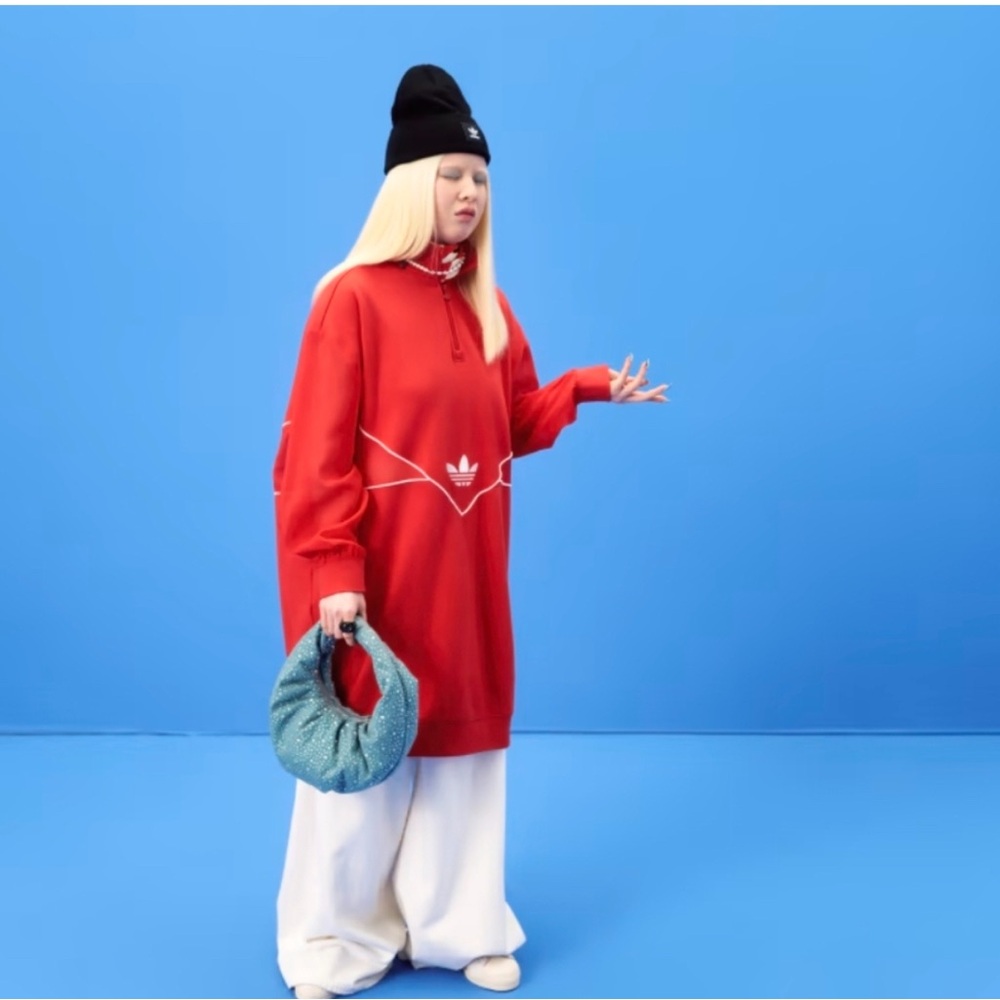 Adidas Red Tee with Blue Tag